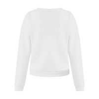 Prevelika dukserica za hoodie za žensku božićnu ispis dugim dugim rukavima tunika TOP pulover bluza