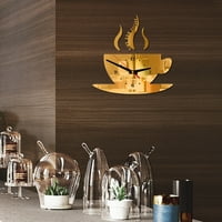 Pmedae oblika kafe uklonjiva DIY akril 3D zrcalni zidni naljepnica ukrasni sat