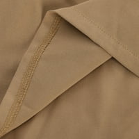 Penskeiy ženske ležerne ljetne džep elastične struine labave skraćenice hlače bodionici XXXXL Khaki
