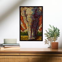 Azijski slon, papirnati mozaik breza zidni zid zida