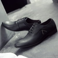 Luiyenes klasični stil kožne cipele za muškarce kliznu na PU kožnu gumu jedini blok peta