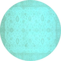 Ahgly Company u zatvorenom okruglu Orijentalno svijetlo plava tradicionalna područja područja, 7 'krug
