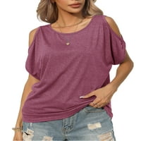 Sanviglor Women majica kratki rukav ljetni vrhovi hladnog ramena majica prozračna pulover radnu tunika