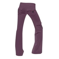 Teretne pantalone za žene Čvrste ležerne bager-širine pantalone za noge Visoko stručni temminijski temminijski