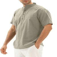 Avamo muškarci Havajski Henley majice Summer kratkih rukava ovratnik majica Hippie Dnevni gumb za habanje