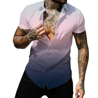 Petort Havajska majica za muškarce Muška majica Moda Big V pismo Štamparija Ležerne prilivne majice kratkih rukava ljubičasta, XL