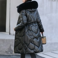 TOQOT WOTENS PARKAS- sa kapuljačnim patentnim zatvaračem modni zimski kaputi za žene crna veličina 3xl