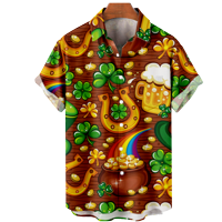 Košulje s gumbom kratki rukav St. Patrick's Day Summer Majica na plaži Zelena djetelina Element Odjeća