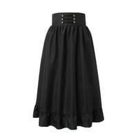 Riforla ženska Elegantni kancelarijski festival Solid Boja suknja Vintage struk plutana patentna suknja