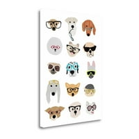 Psi backletown likovnih umjetnosti 'Psi sa naočalama' Grafički umjetnički otisak na omotanu platno