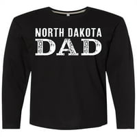 Inktastični North Dakota tata uznemiren majica s dugim rukavima u bijelom tekstu