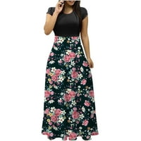 Maxi haljine za žene plus veličine elegantne casual visoke struka ljuljaška haljina modna boho cvjetna