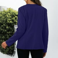 Ženske ležerne jakne za blejzer dugmad dugih rukava Otvoreni prednji uredski bluže elegantni kratki