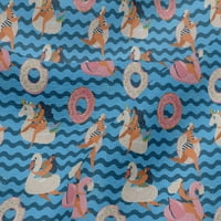 Onuone viskoznog dresa svijetlo plava tkanina Kawai šivaće tkanina od dvorišta otisnuta DIY odjeća široko