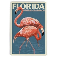 Plaža Pensacola, Florida, Flamingo, Letterpress