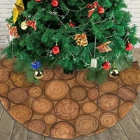 Smeđa suknja za božićnu drvvu za Xmas Holiday Party isporučuje veliko dekor prostirke drveća, stabla godišnjih uzorka prstena 36