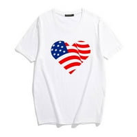 B91XZ Ženska majica za žene za žene za žene tenkove Patriotic Thirt USA Stripe za zastavu Ljetni vrhovi