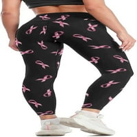 Rak dojke ružičaste vrpce Ženske joge hlače Visoko struk temmske gamaše sportske pantalone