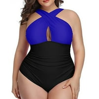 Amousa ženska modna čvrsta boja seksi šuplji otvoreni nazad bikini kupaći kostim splitsko kupaći kostim