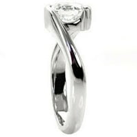 2. CTS certificirani ručni rez Moissite Diamond zaručni prsten, punog 18k bijelog pozlaćen modernim