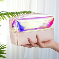 Holografska šminka kozmetička torbica za ženske kožne ružičaste boje