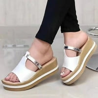 Lizyue T-Strap platforme za žene papuče FAU kožni klin otvoren nožni klizni sandali obuću
