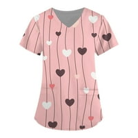 Valentines Dnevne košulje Žene kratkih rukava Ljubav Srce Grafički grafički print plus veličina Radna