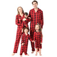 Porodica Fanvereka Podudaranje pidžama Red Plaid Ispisana majica i hlače Božić