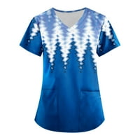 Ženski profesionalci Grafička majica Radni džepovi Uniform Casual Criptih Torbini Vrući za negu plave