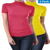 Žene Besprekorne kratki rukav rugač za izrez Turtleneck bluza Top majica