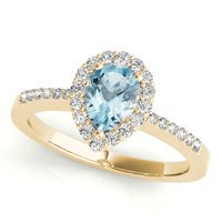 1. CT dijamant i kruška u obliku vjenčanog prstena u obliku kruške - 10k zlato