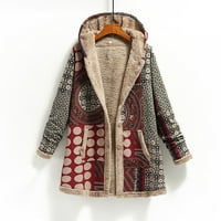 Zimski kaputi za žene Moda Topla Sherpa obloženi zapadnim aztekom Ispis gumba s dugim rukavima od runa