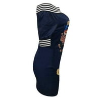 Ženski odmor V izrez 3D haljina za ispis dame navezane zabave Slim Fit midi haljine padaju za žene za