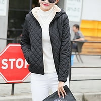 Tking modna ženska lagana tanka podstavljena odjeća plus zip patentni patentni patentni jakni - crna