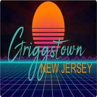 Griggstown New Jersey Frižider Magnet Retro Neon Dizajn