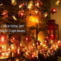 Zukuco Zahvalnice 6,5ft LED jesen Garland javorov list String svjetla Baterija upravljana vanjska jesen