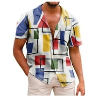 Odštampana havajska majica s kratkim rukavima za muške majice casual gumba xxl