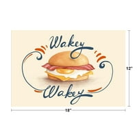 Laminirani budni budni doručak jaje sendvič sa slaninom sirom vintage poster suho eraze znak 18x12