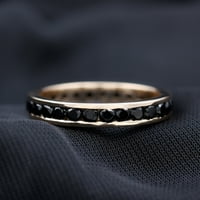 Prirodni crni učvršćeni prsten u zlatu, 14k žuto zlato, SAD 8.50