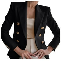 Hoksml Womens Elegant Business Office Radna jakna Dame Solid gumb Odjeća za jaknu kaput - na klirensu