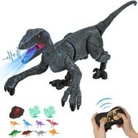 Daljinski upravljač Dinosaur igračke za djecu, hodanje velociraptora, 2,4 GHz elektronski realistični RC Dinosaur sa 3D očiju i svjetiljcima i urlikajućim zvucima, igračke dinosaura za dječake 8-