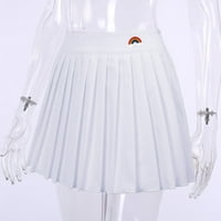 FSQJGQ suknje za žene Trendi kratke suknje za žene Slatka uzorka suknja tanka kratka bočna patentna