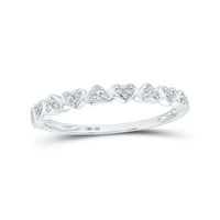 10kt bijelo zlato Žene okrugli dijamantski prsten za srce CTTW