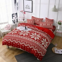 Leuncero božićna pokrivačica set prekrivači ispisani ultra mekani prekrivači lagani utjeha sa jastučnicima