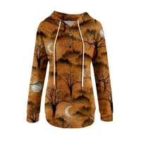 Košulje s dugim rukavima za žene stabilna odjeća modna žena jesen i zimski tiskani pulover dugih rukava Ležerne prilike narančasta 2xl
