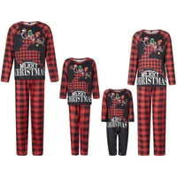 MubIneo božićna porodična pidžama Podudaranje set pisma plairano raglan dugih rukava i hlače Looungewear