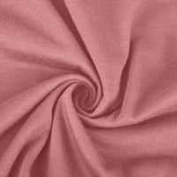 Haljine za žene Žene Casual Jesen Solid U-izrez Dugmas Dugih rukava Haljina za struku Ružičasta m