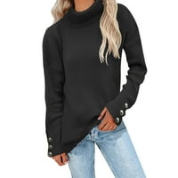 Ženski džemper izgubljeni dugi rukav Klintni ležerni pulover u vratu Uvodni vrhovi pulover džemperi