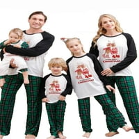 Porodica Huakaishijie Uklapanje božićne pidžame Postavite odmor Jeleno pismo tiskane majice dugih rukava