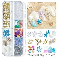 Ocean serija Nakit za nokte 3D prirodne školjke kriške morskog zvezde ukras za nokte Set 10